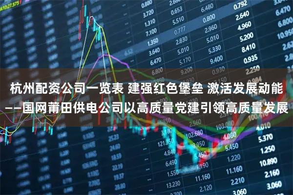 杭州配资公司一览表 建强红色堡垒 激活发展动能——国网莆田供电公司以高质量党建引领高质量发展